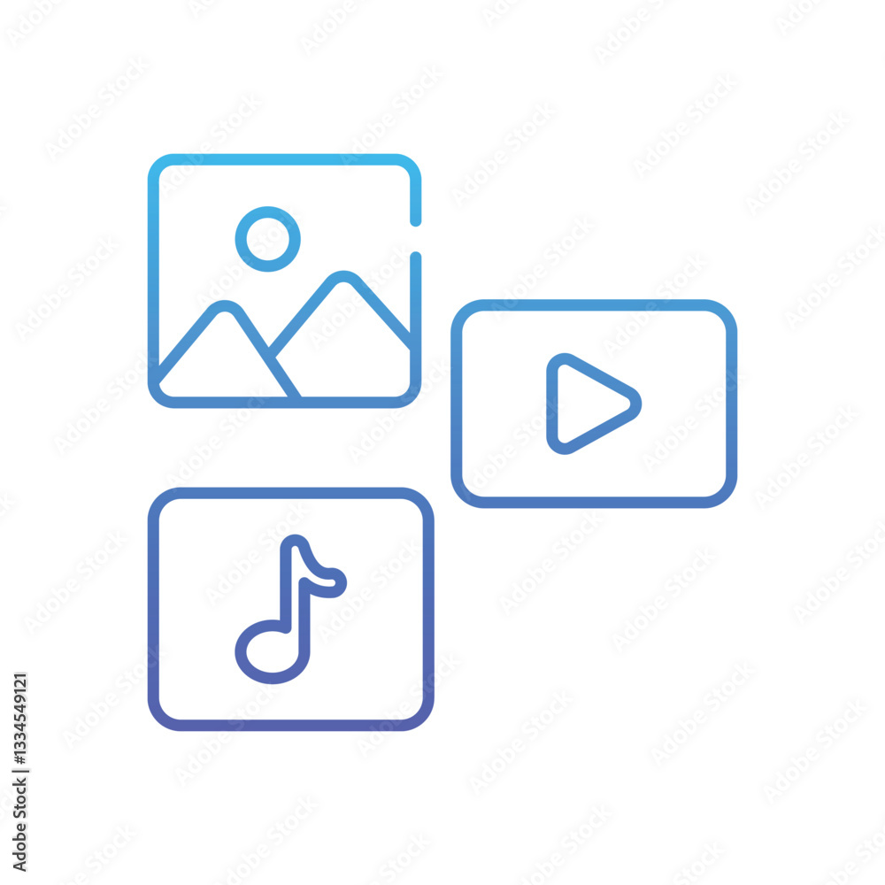 Multimedia Vector icon Multimedia Vector icon
