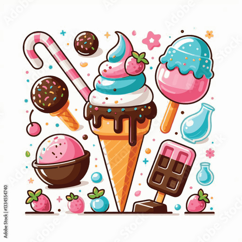 ice cream, dessert, food, background, cream, cold, sweet, ice, creamy, summer, chocolate, flavor, delicious, vanilla, dairy, frozen, gelato, closeup, tasty, isolated, fresh, strawberry, waffle, textur