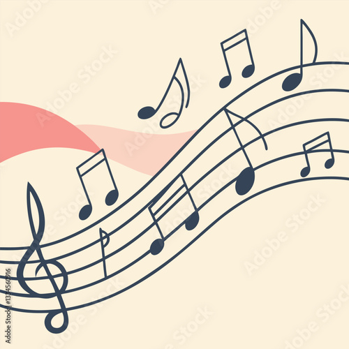 musical notes graphics vector illustration