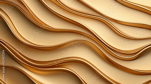 golden background glitter and harmony, A close-up view of flowing, textured golden waves on a smooth surface, creating an elegant and artistic appearance.