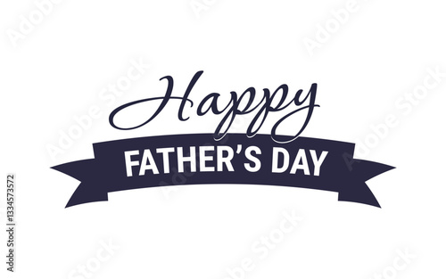 Happy Father's Day typography card. Handwritten modern inscription. Father's Day sale promotion calligraphy poster. Vector text illustration
