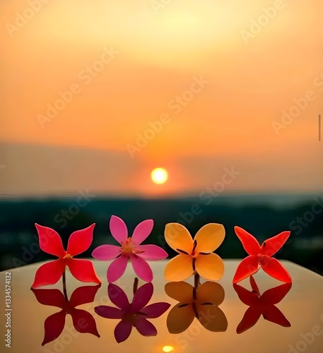 abstract background with flowers