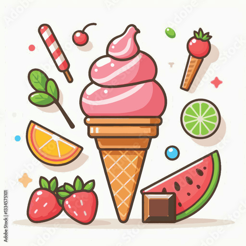 ice cream, dessert, food, background, cream, cold, sweet, ice, creamy, summer, chocolate, flavor, delicious, vanilla, dairy, frozen, gelato, closeup, tasty, isolated, fresh, strawberry, waffle, textur