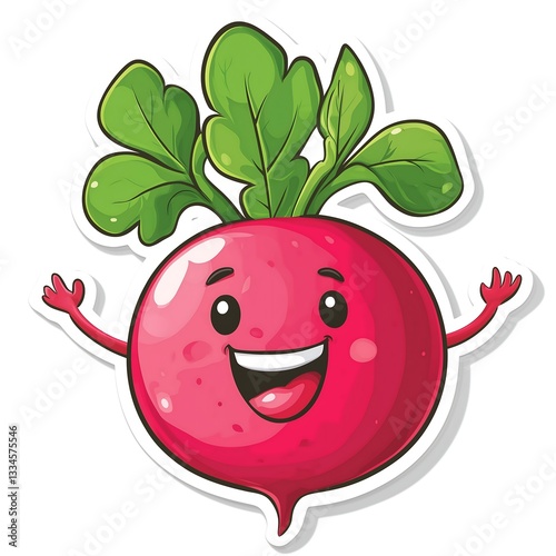 cute smiley happy cartoon sticker beeroot beet character vegetables illustration drawing, white background	