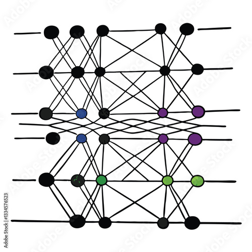 ai neural network vector illustration 