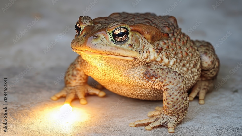 Detailed Close-Up of a Colorful Frog with Unique Texture and Lighting Detailed Close-Up of a Colorful Frog with Unique Texture and Lighting