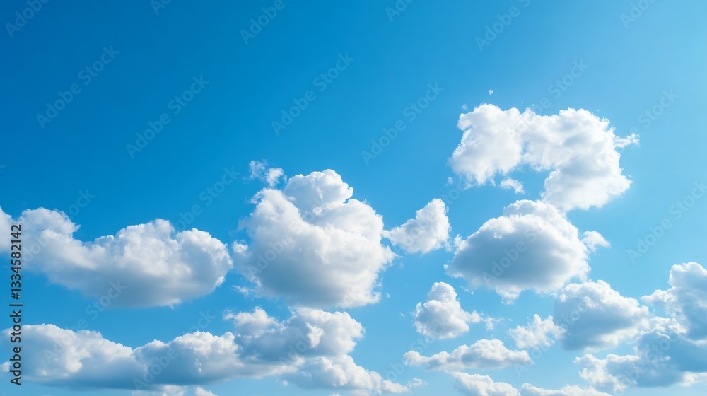 Fluffy clouds drifting in vibrant blue sky, serene atmosphere, perfect for relaxation, ideal for nature themes and tranquility. Fluffy clouds drifting in vibrant blue sky, serene atmosphere, perfect for relaxation, ideal for nature themes and tranquility.