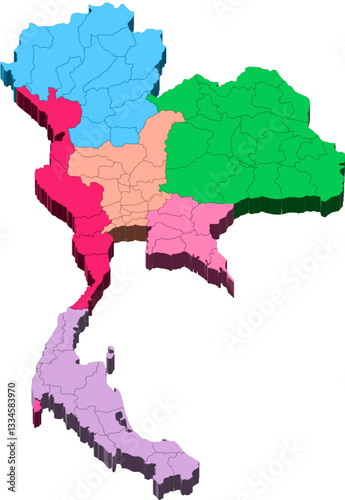 Thailand map 3D