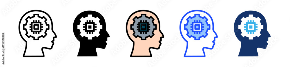 Machine Learning Icon Set With Multiple Style Collection Machine Learning Icon Set With Multiple Style Collection