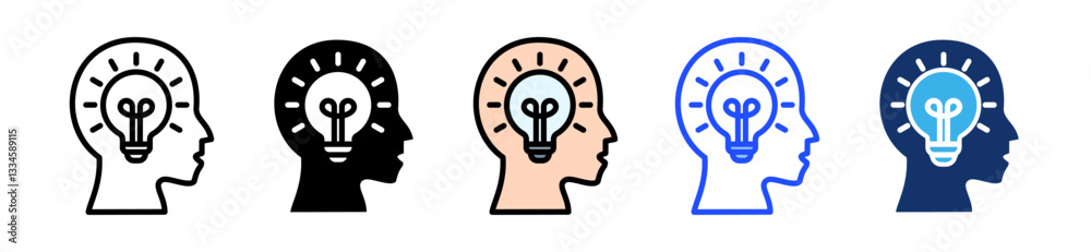 Knowledge Icon Set With Multiple Style Collection Knowledge Icon Set With Multiple Style Collection