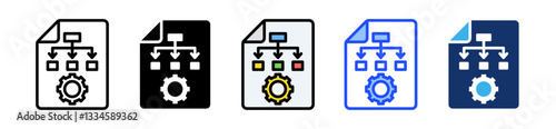 Workflow Icon Set With Multiple Style Collection