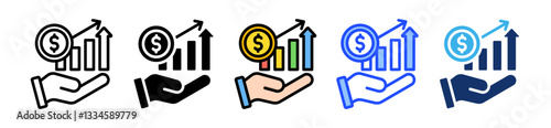 Revenue Icon Set With Multiple Style Collection