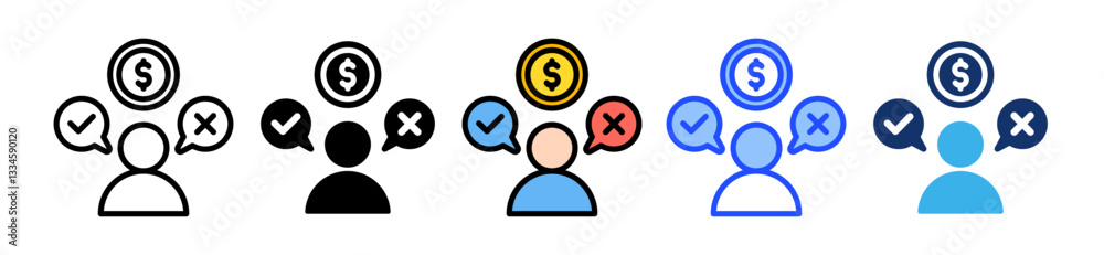 Consumer Behavior Icon Set With Multiple Style Collection Consumer Behavior Icon Set With Multiple Style Collection