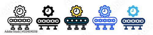 Efficiency Icon Set With Multiple Style Collection