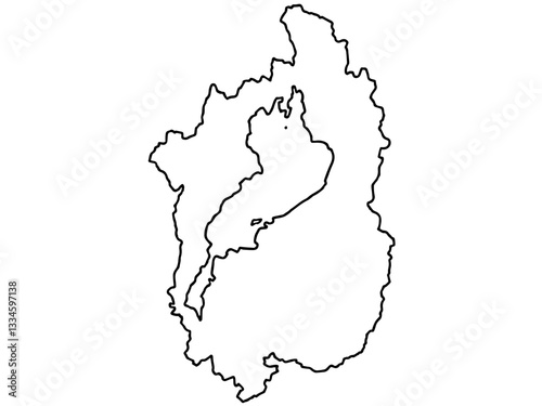 少しゆるい白い滋賀県地図 近畿 西日本