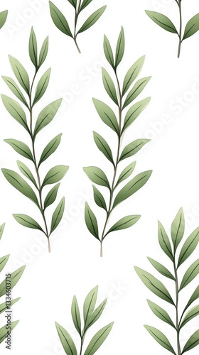 Seamless arrangement of aromatic agrimony leaves with jagged edges showcasing a rich seam of lush greenery in nature