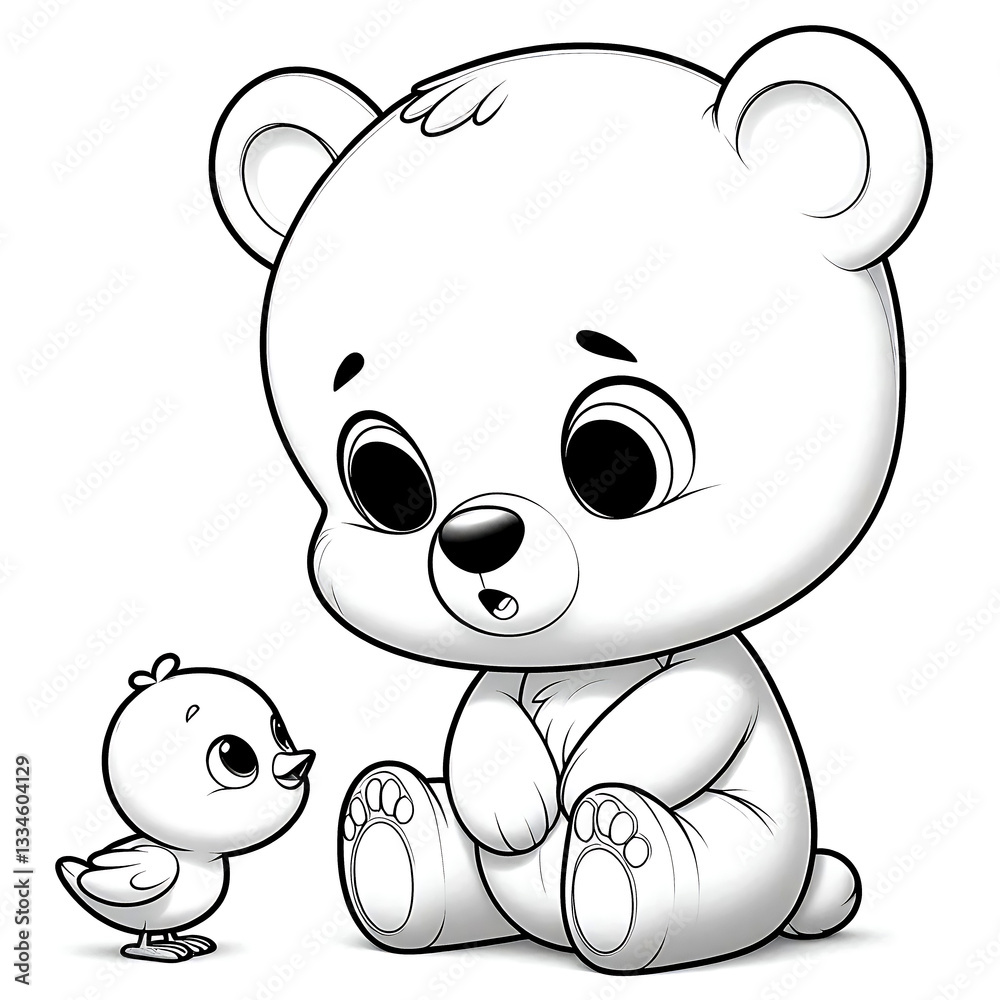 Obraz premium Cartoon bear coloring pages