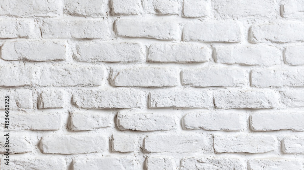 Fototapeta premium Textured white brick wall, modern minimalist style, perfect for backgrounds in creative projects or interior design.