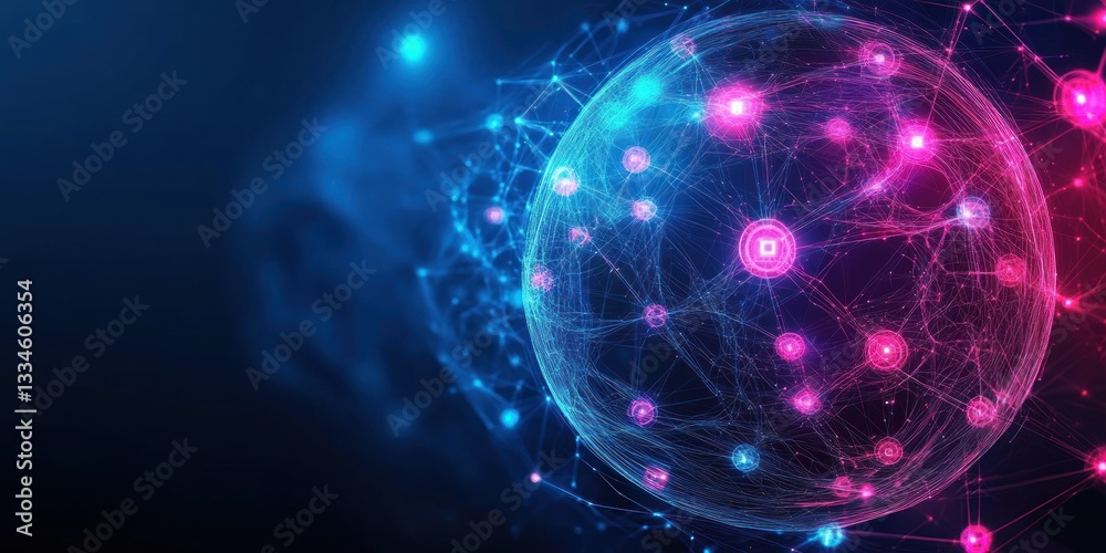 Futuristic Digital Network Visualization Big Data Connection Global Communication Technology Futuristic Digital Network Visualization Big Data Connection Global Communication Technology