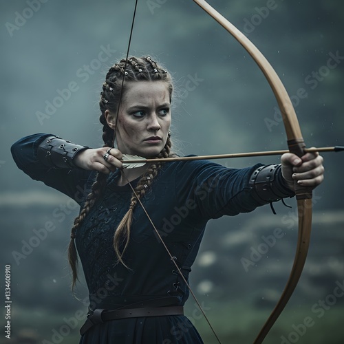Intense Viking Archer: Drawing the Bowstring