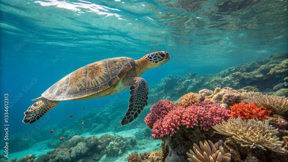 Obraz premium sea turtle swimming