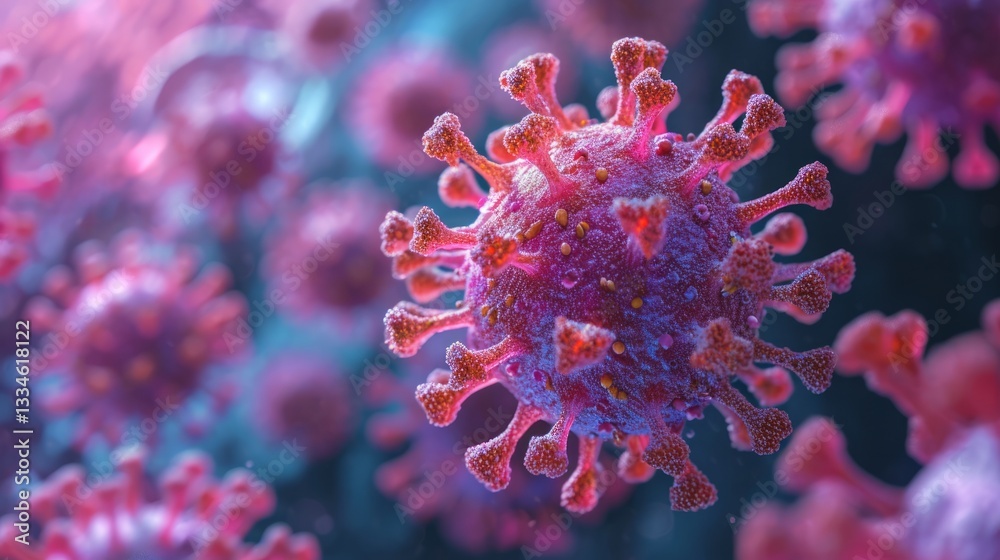 Microscopic view of Japanese encephalitis virus under a microscope in a laboratory setting for medical research and education purposes Microscopic view of Japanese encephalitis virus under a microscope in a laboratory setting for medical research and education purposes
