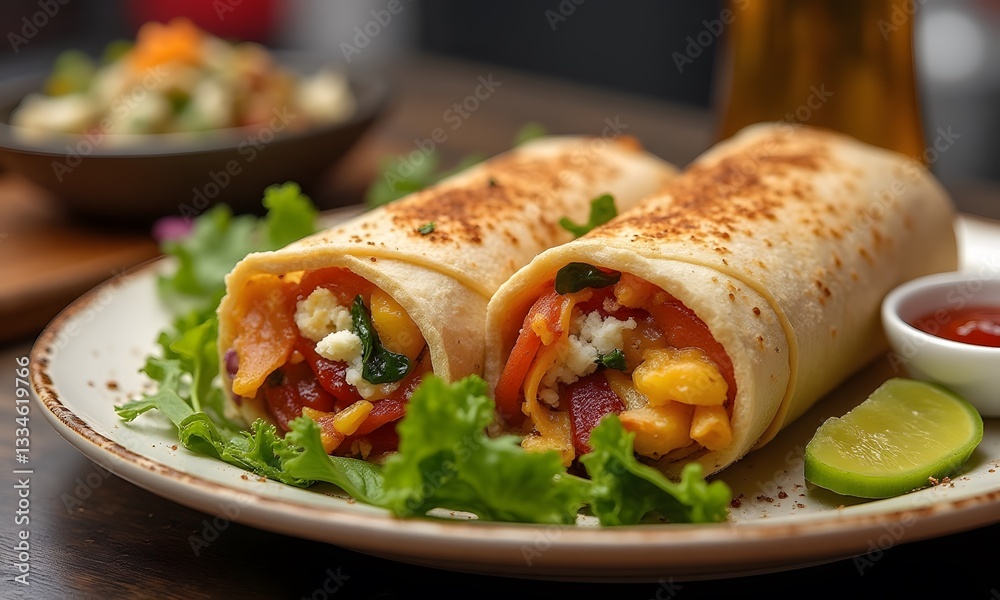 Vegetarian Sweet Potato Burritos with Mediterranean Twist Vegetarian Sweet Potato Burritos with Mediterranean Twist