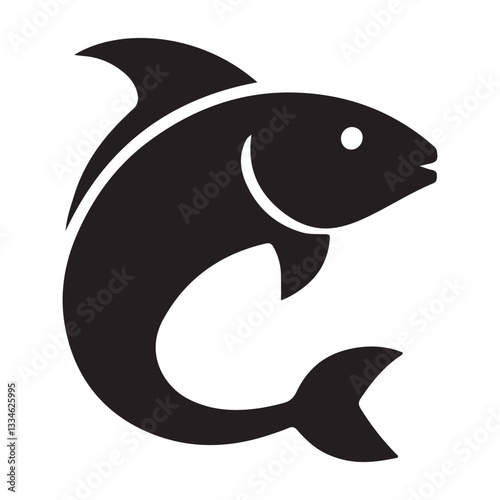 High-quality silhouette Vector Illustration Fish Icon for Logos, Branding, and Design Projects 