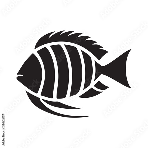 High-quality silhouette Vector Illustration Fish Icon for Logos, Branding, and Design Projects 