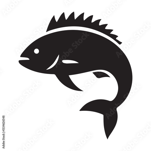 High-quality silhouette Vector Illustration Fish Icon for Logos, Branding, and Design Projects 