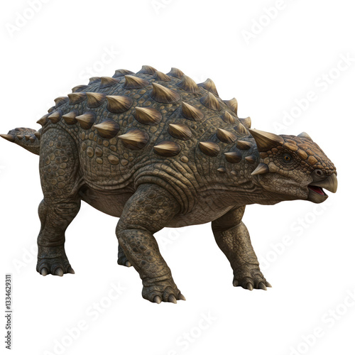 ankylosaur right side view isolated on white 3d rendering