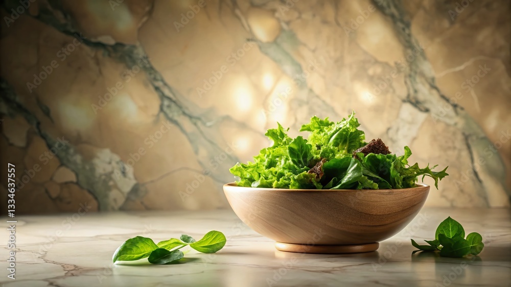 Sepia Vintage Salad Bowl Still Life: Minimalist Marble Photography