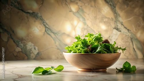 Obraz na płótnie Sepia Vintage Salad Bowl Still Life: Minimalist Marble Photography w salonie