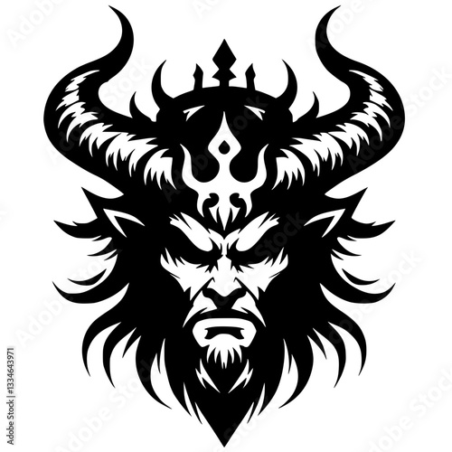 Silhouette of an angry devil