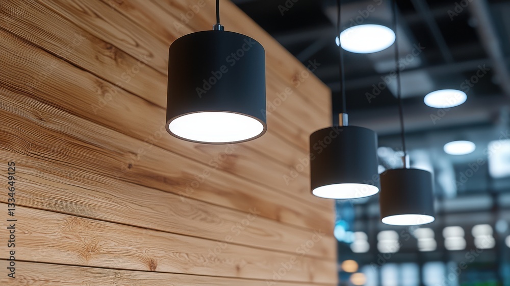custom made wallpaper toronto digitalModern Black Pendant Lights & Wood Wall