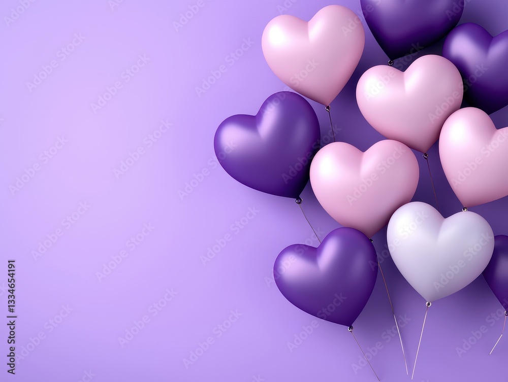 Colorful heart-shaped balloons create a festive and cheerful atmosphere. Colorful heart-shaped balloons create a festive and cheerful atmosphere.