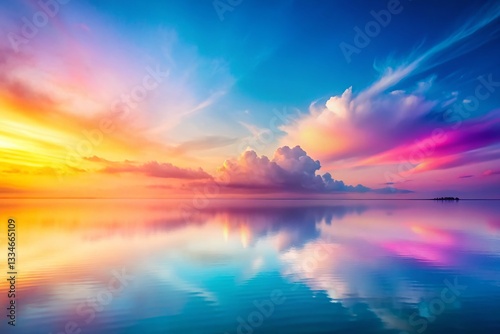 Soft Gradient Layered Minimalist Panoramic Landscape - Abstract Nature Background