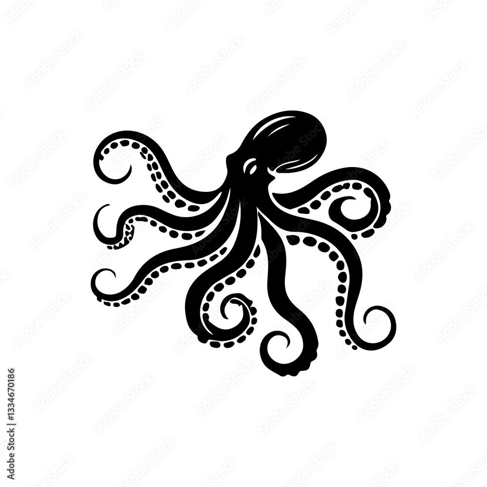 Fototapeta premium octopus Silhouette Vector