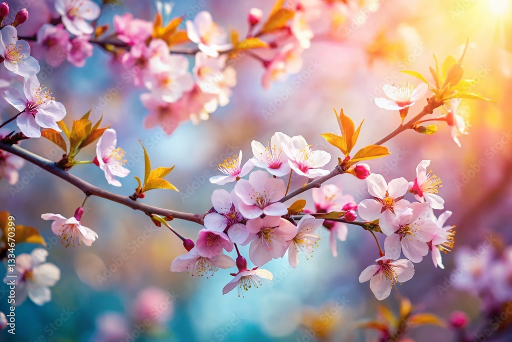 Obraz premium Spring Blossoms Dancing in the Wind: A Documentary Photography of Nature's Awakening