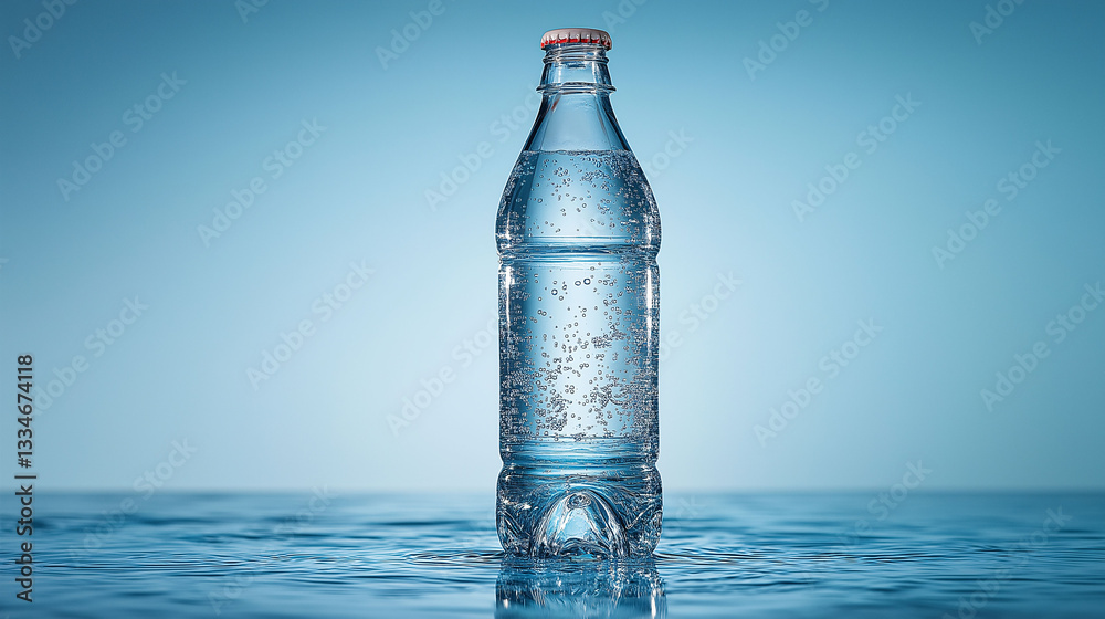 Sparkling Water Bottle in Blue Water Refreshing Hydration Clean Drink Sparkling Water Bottle in Blue Water Refreshing Hydration Clean Drink