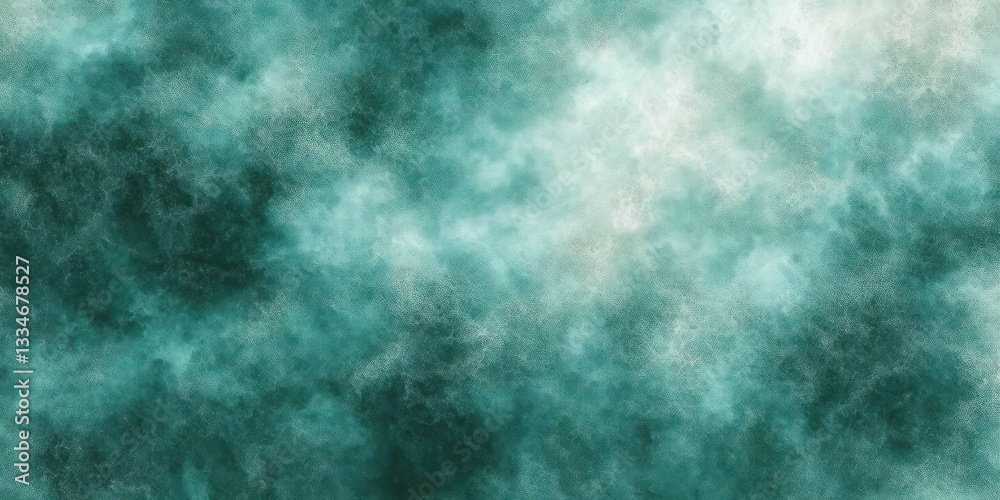 Obraz premium Emerald Green Abstract Cloudy Texture Soft Light Impressionistic Art Watercolor Landscape Background