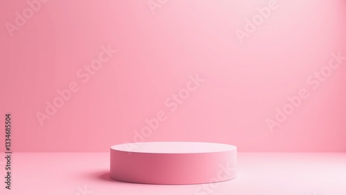 Soft Pink Background with Circular Platform for Product Display