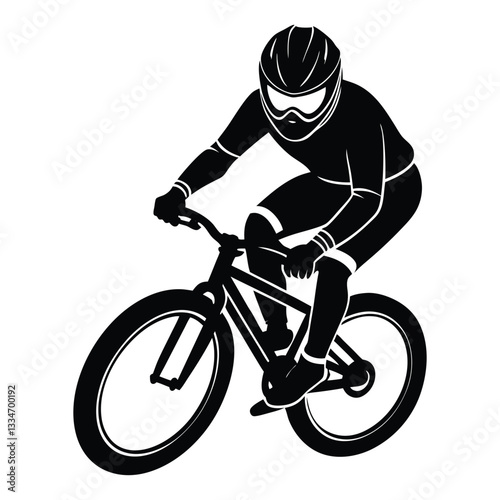  a bicycle rider wearing protective gear during a race.