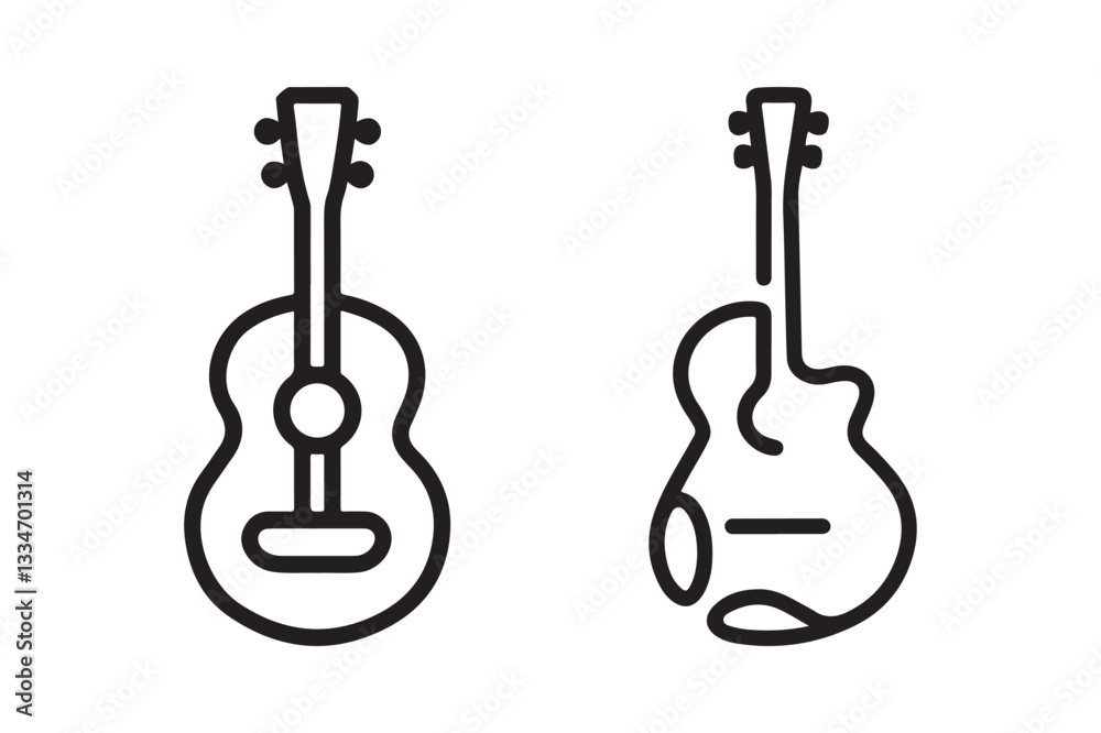 Naklejka premium Guitar icon vector art illustration.