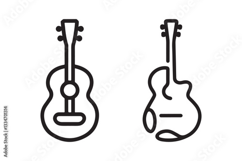 Guitar icon vector art illustration.