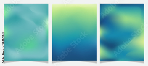 blue gradient studio room, abstract background pattern, walls and floor reflect neon lights, dark tones and feel  speed of digital technology connected blue-green background.