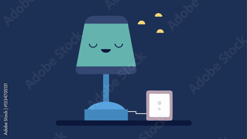 Sleep Mode Lamp A bedside lamp emitting soft light with a smartphone p face down beside it promoting the idea of turning off devices for better sleep.