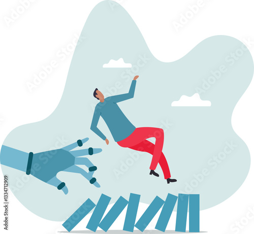 AI to disrupt human work, Artificial intelligence impact or challenge, job uncertainty future, innovation effect.character for design