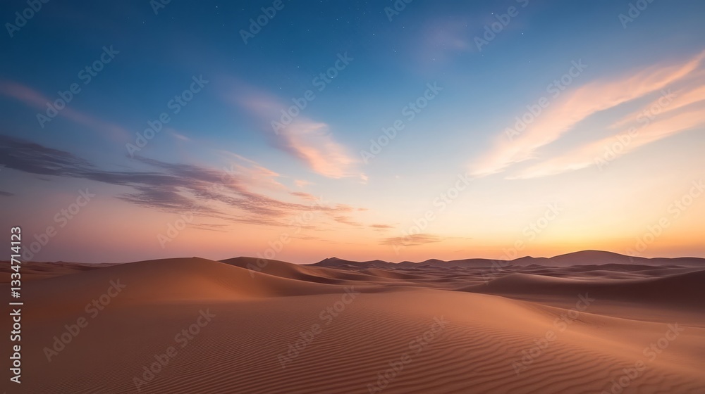 desert landscape under a beautiful sky during sunset or sunrise. desert landscape under a beautiful sky during sunset or sunrise.