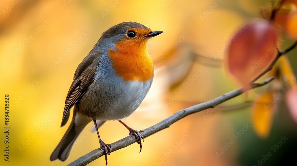 Fototapeta premium close up of bird is sitting on the bench in the nature, bird in the nature